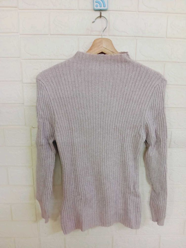 Ribbed Knit Turtleneck Sweater
