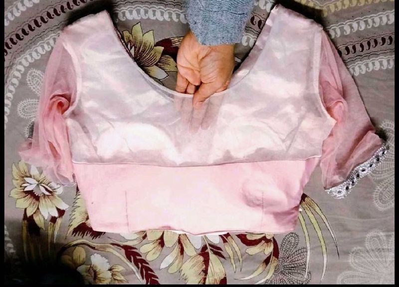 Pink embellished Ready To Wear Saree