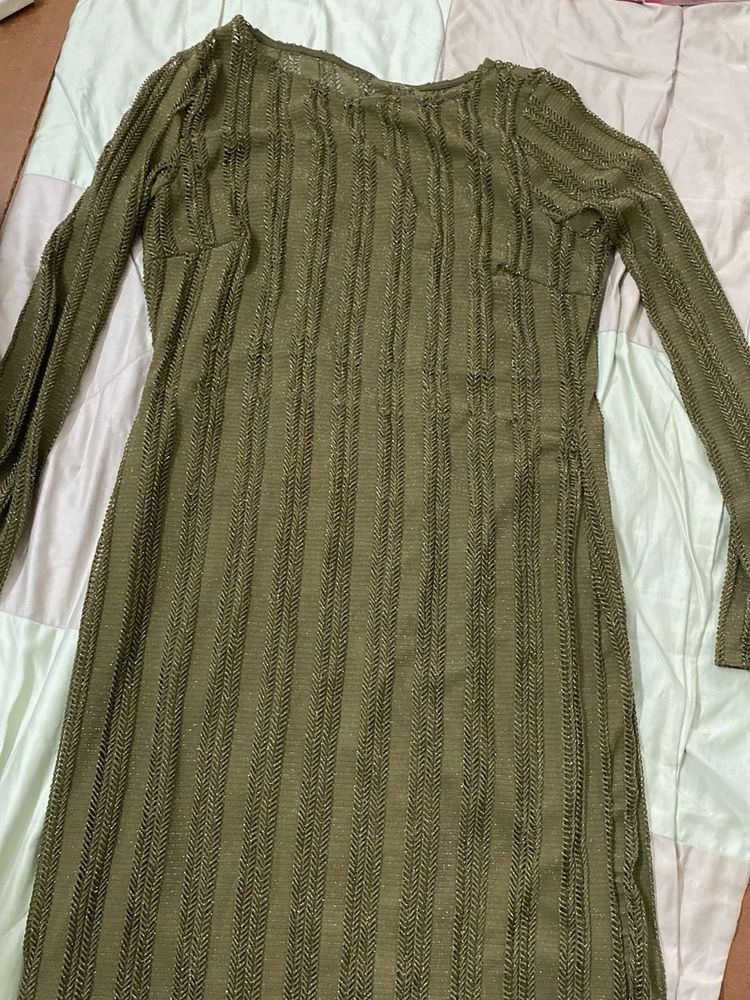 Olive Green Sheath Dress