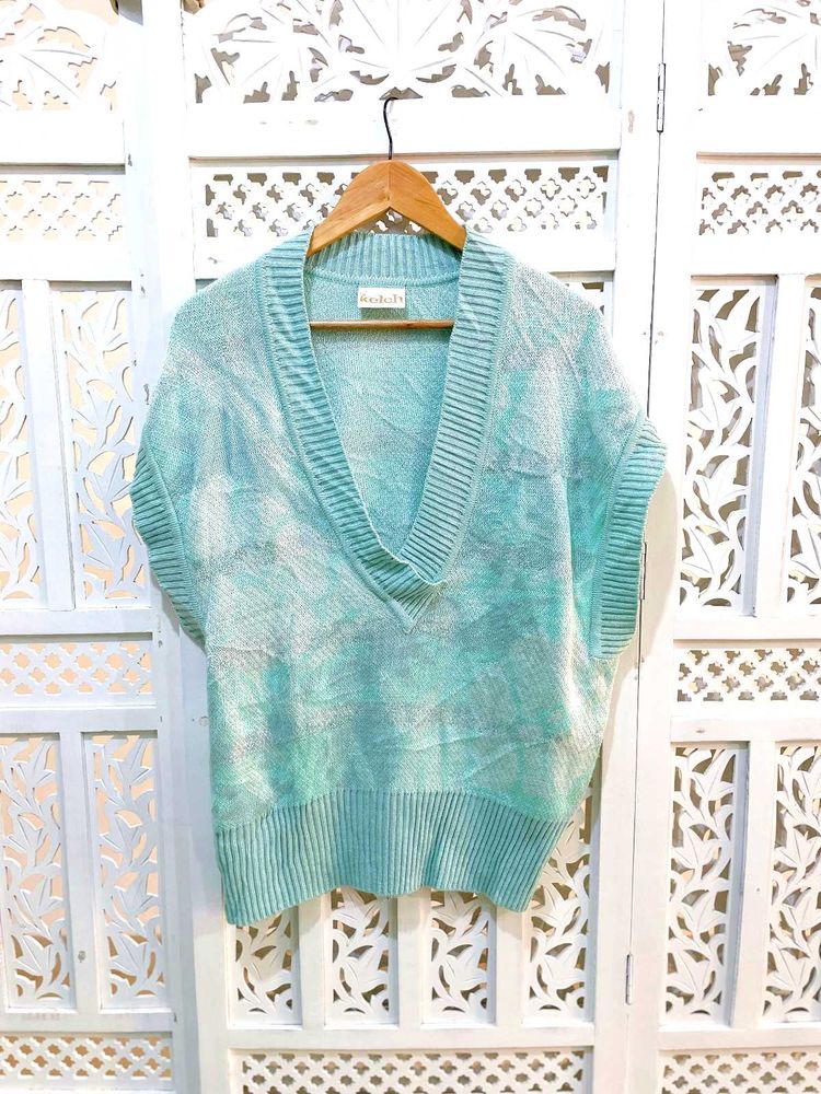 Y2k Deep V Neck Sleeveless Knit Top C