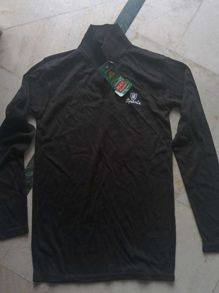 Black Long Sleeve Mock Neck Top