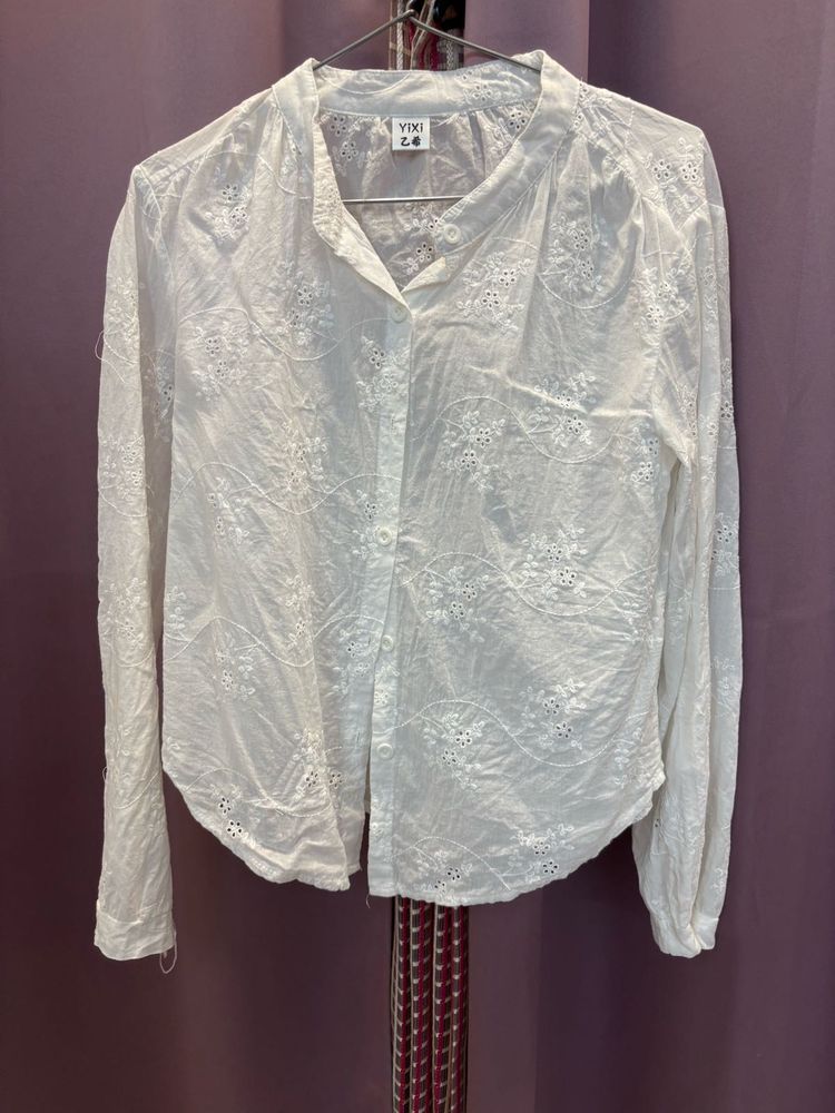 White Embroidered Top