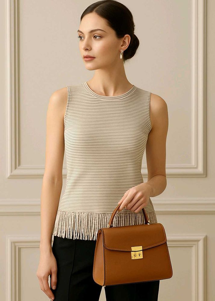 Striped Fringe Tank Top