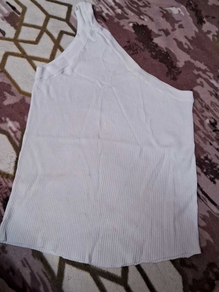 White Ribbed Tank Top