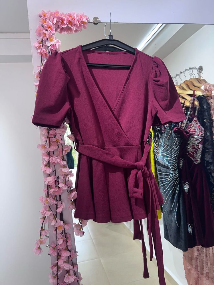 Burgundy Wrap Top