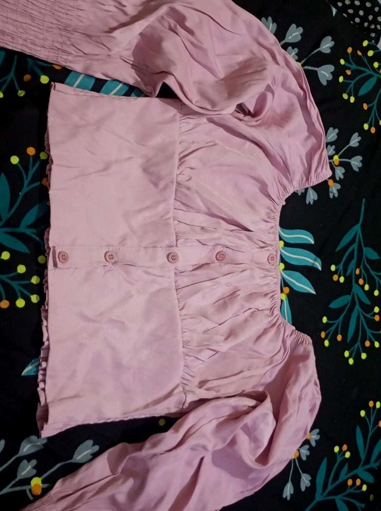 Pink Puff Sleeve Top
