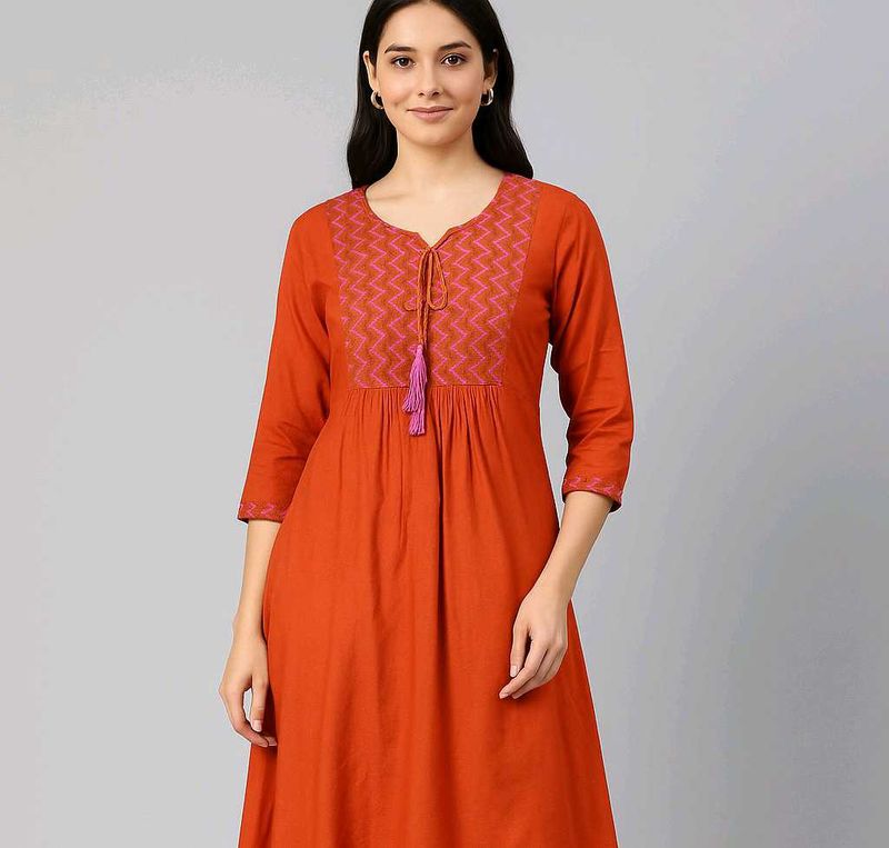 New Orange Kurta