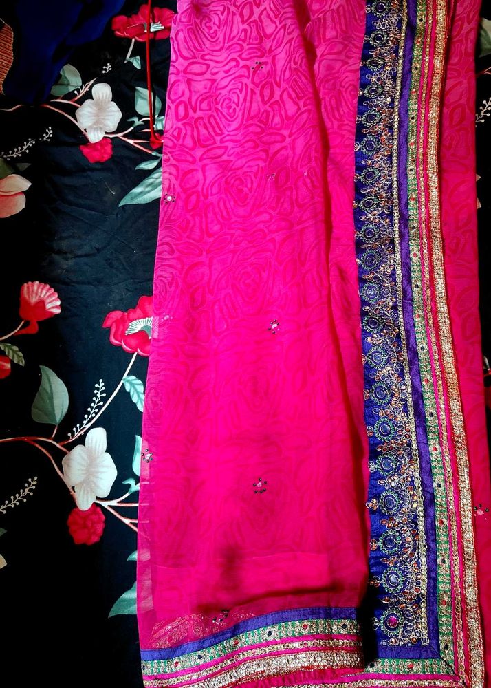 Rose Colour Saree