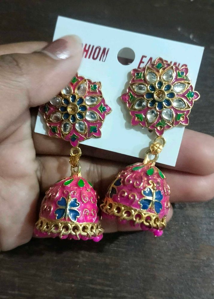 Pink Jhumka