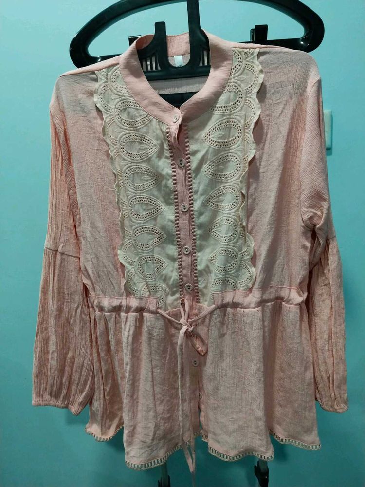 Peach Lace Top