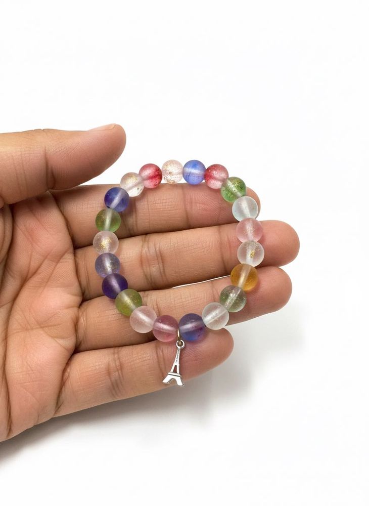 multicolour frosted golden foil Beaded Bracelet wi