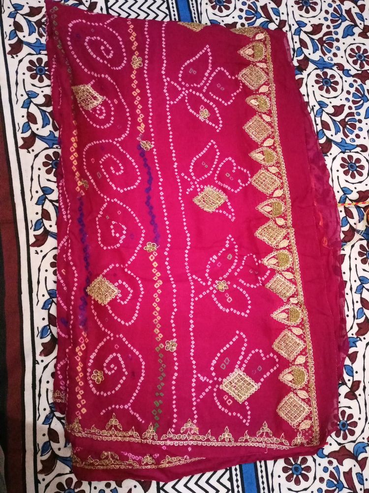 Pure Chanderi Silk Bandhej Saree