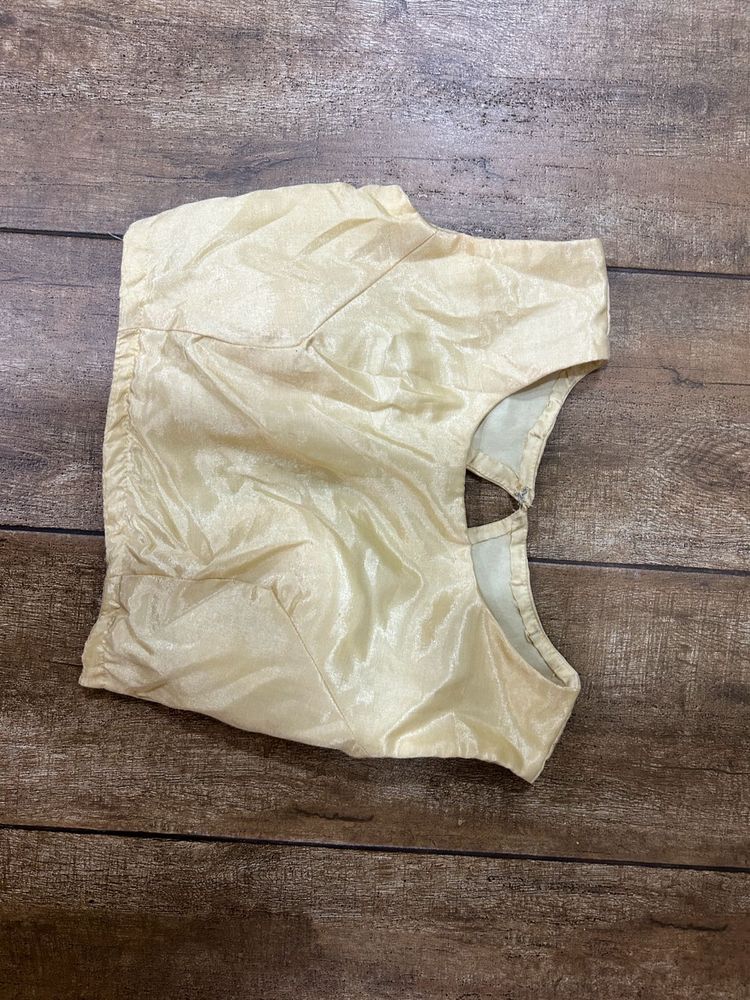 Elegant Cream Blouse Padded Satin