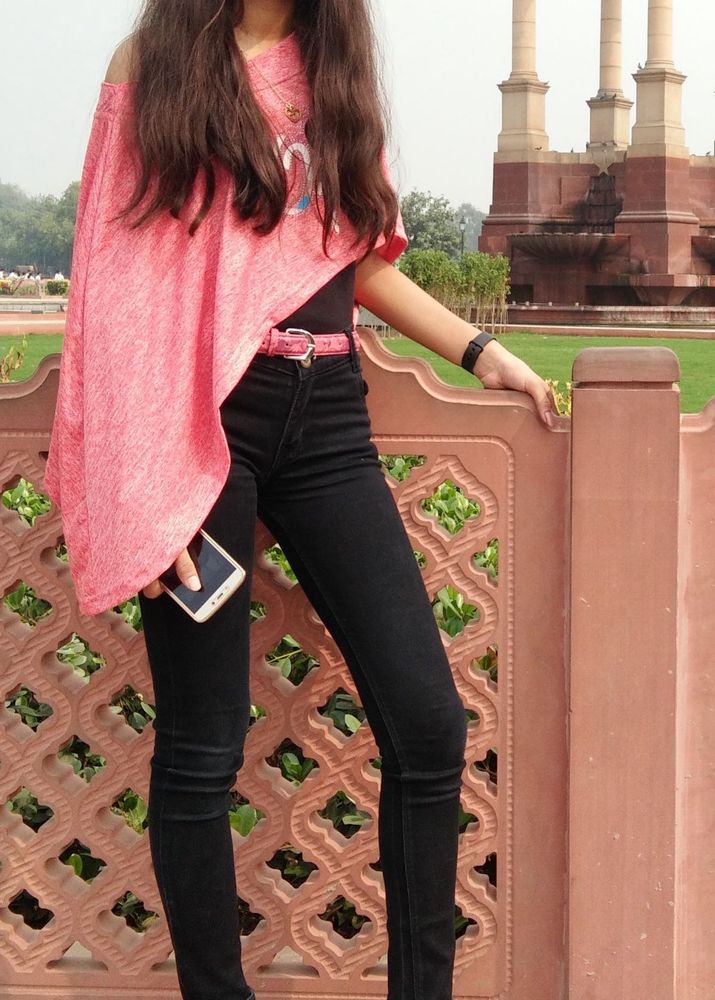 Pink Off-Shoulder Top