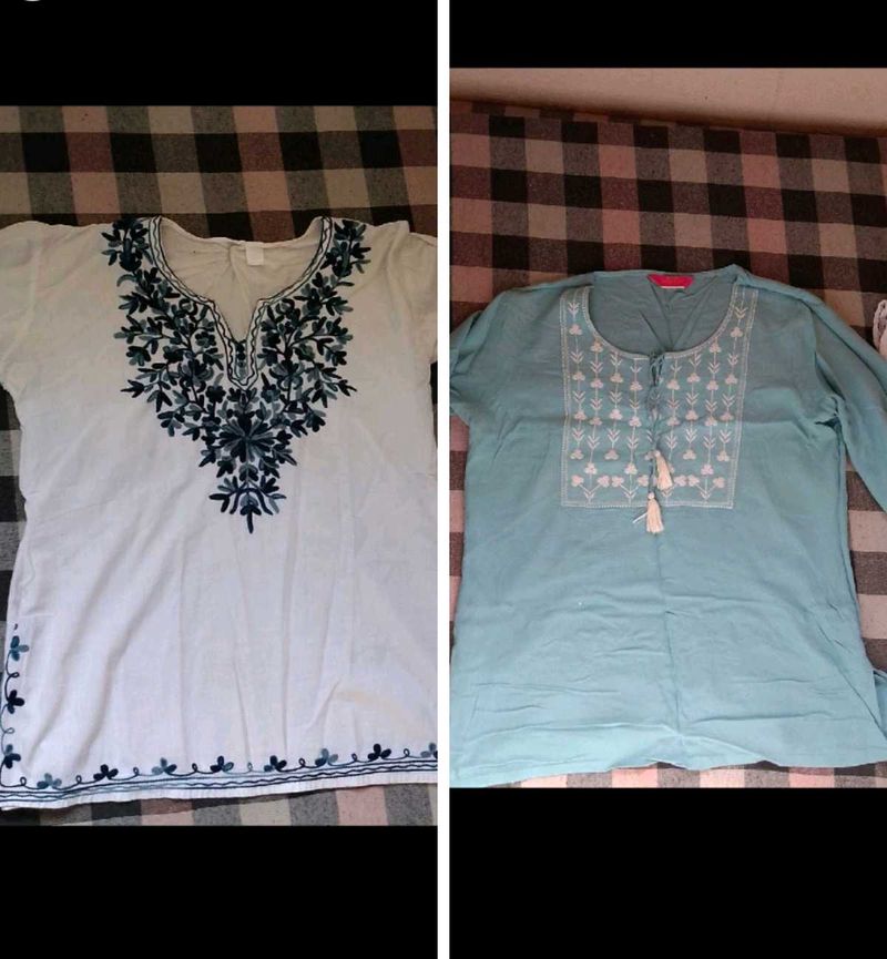 Embroidered White Tunic Top