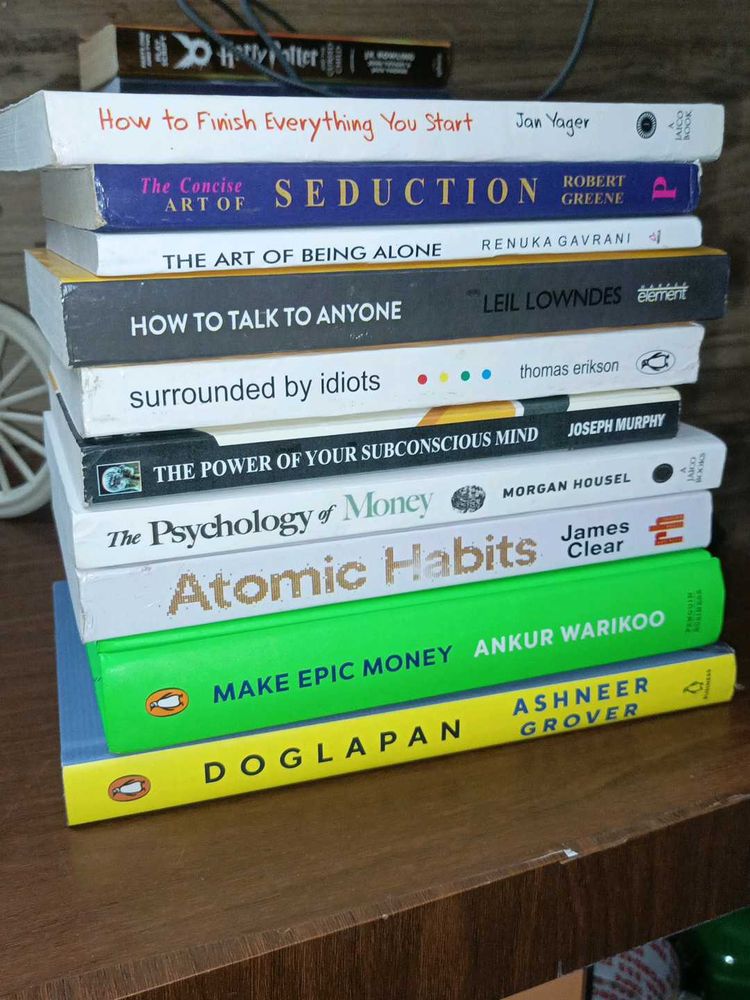 Stacked Self-Help Book Collection