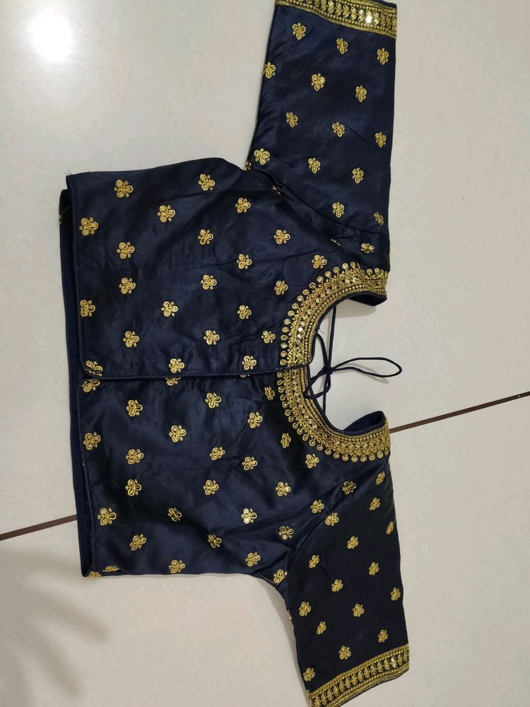 Navy Blue Designer Blouse