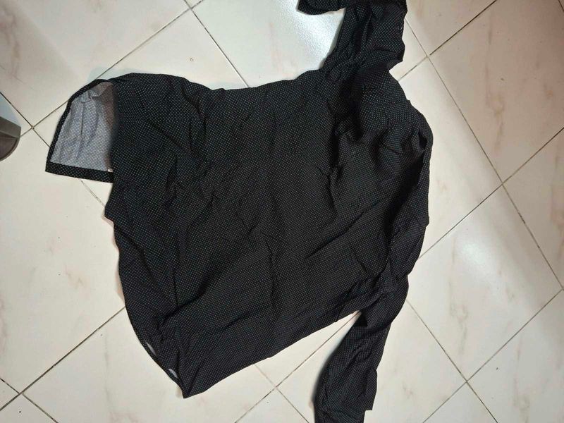 Black Polka Dot Shirt Expandable
