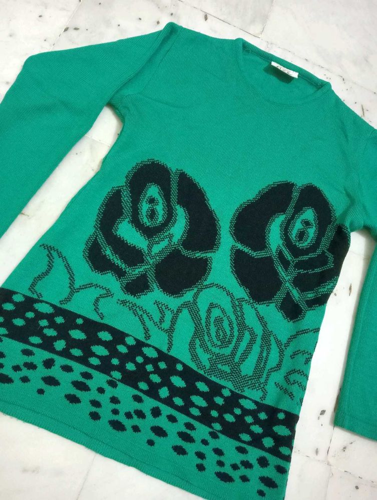 Sea Green Colour Woolen Top..