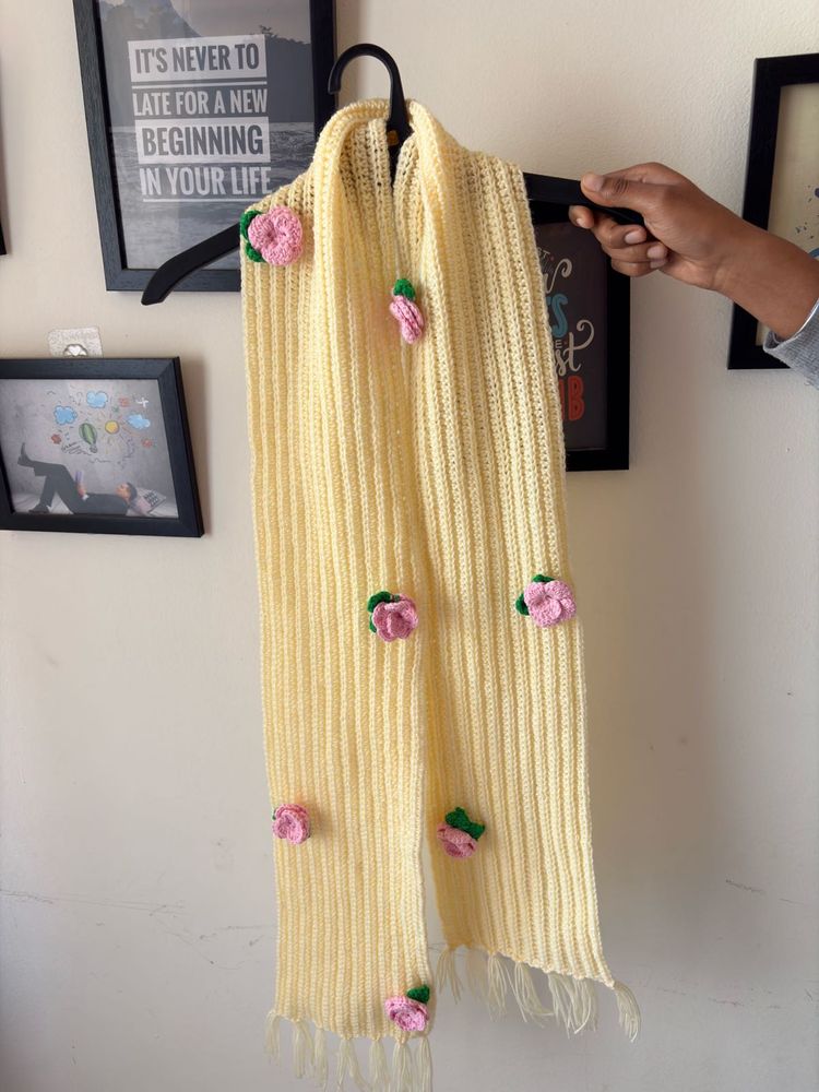 Floral Crochet Scarf