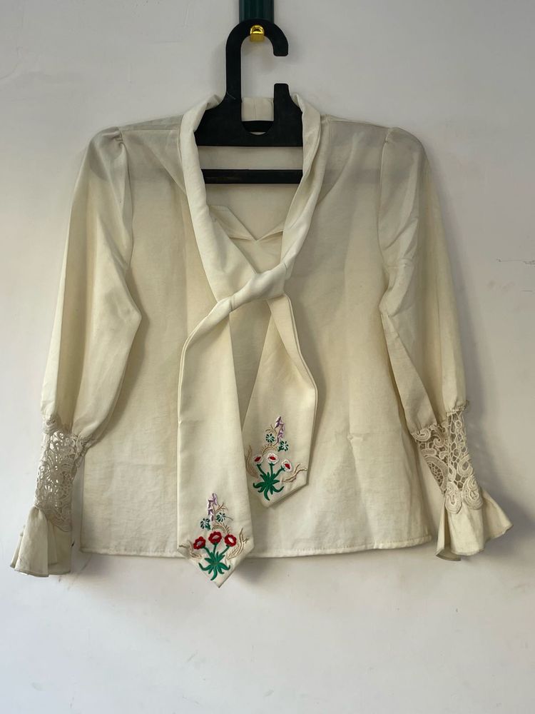 trending Off white formal top