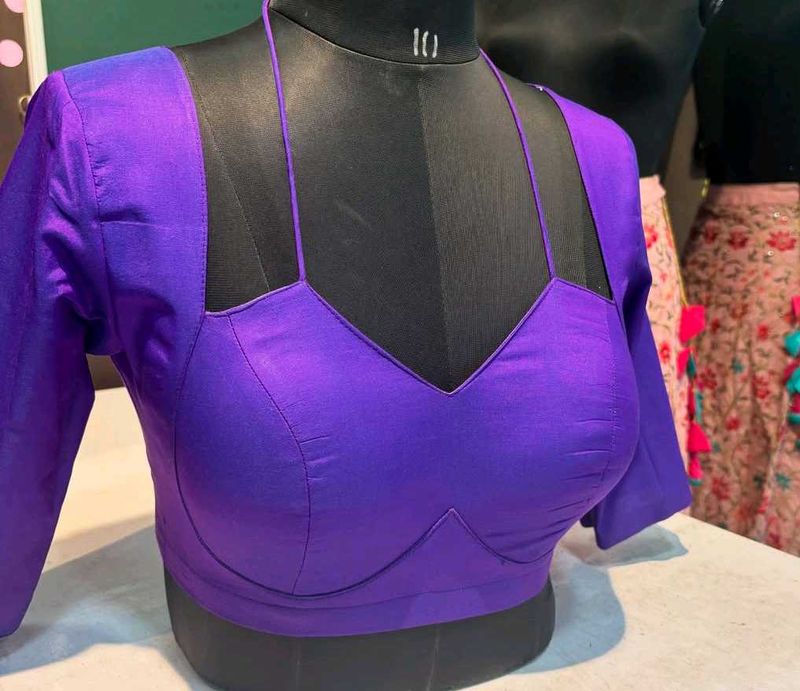 Silk Padded Back Hook Blouse