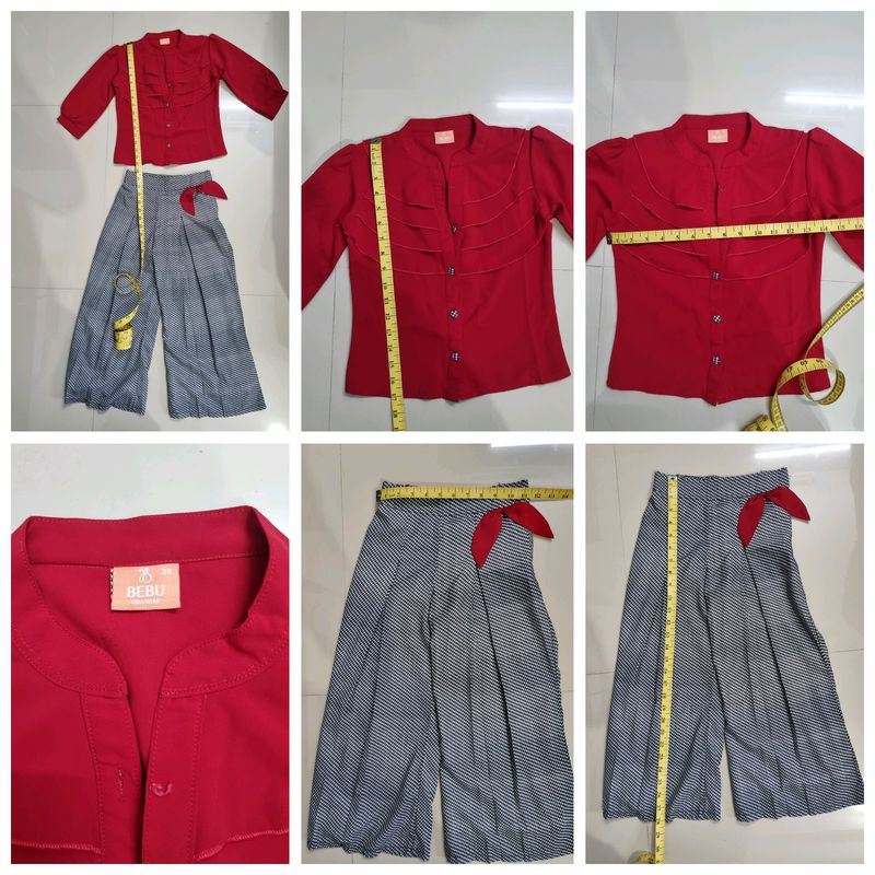 Girls Top And Pallazo Size 28