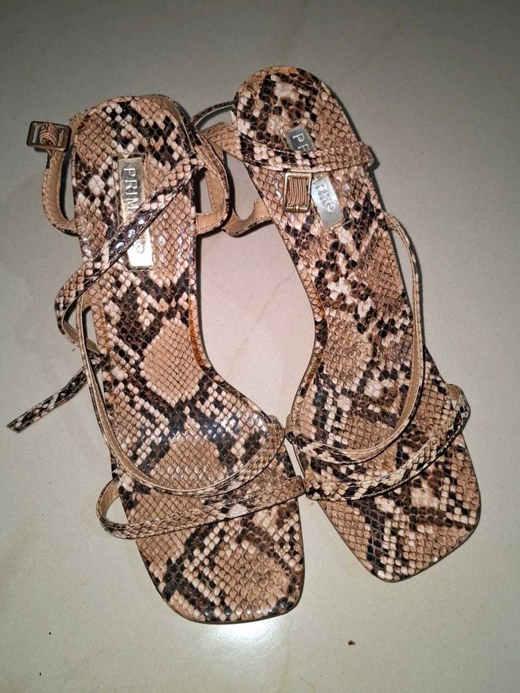 Snakeskin Print Sandals