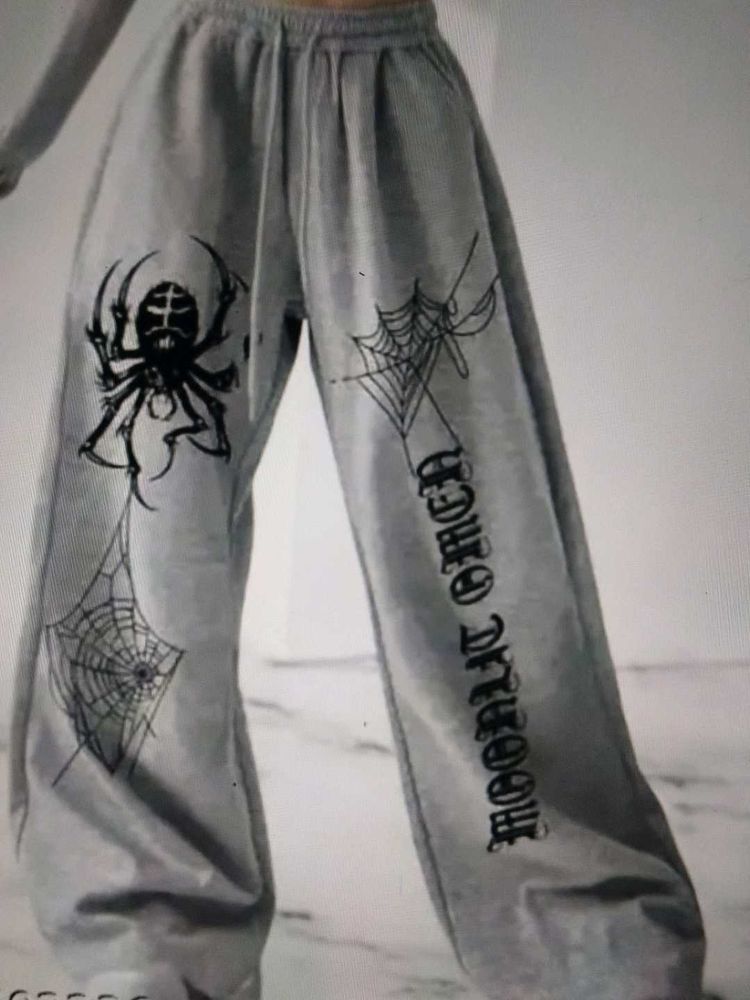 Spider Graphic Sweatpants...xl size h baggy trausa