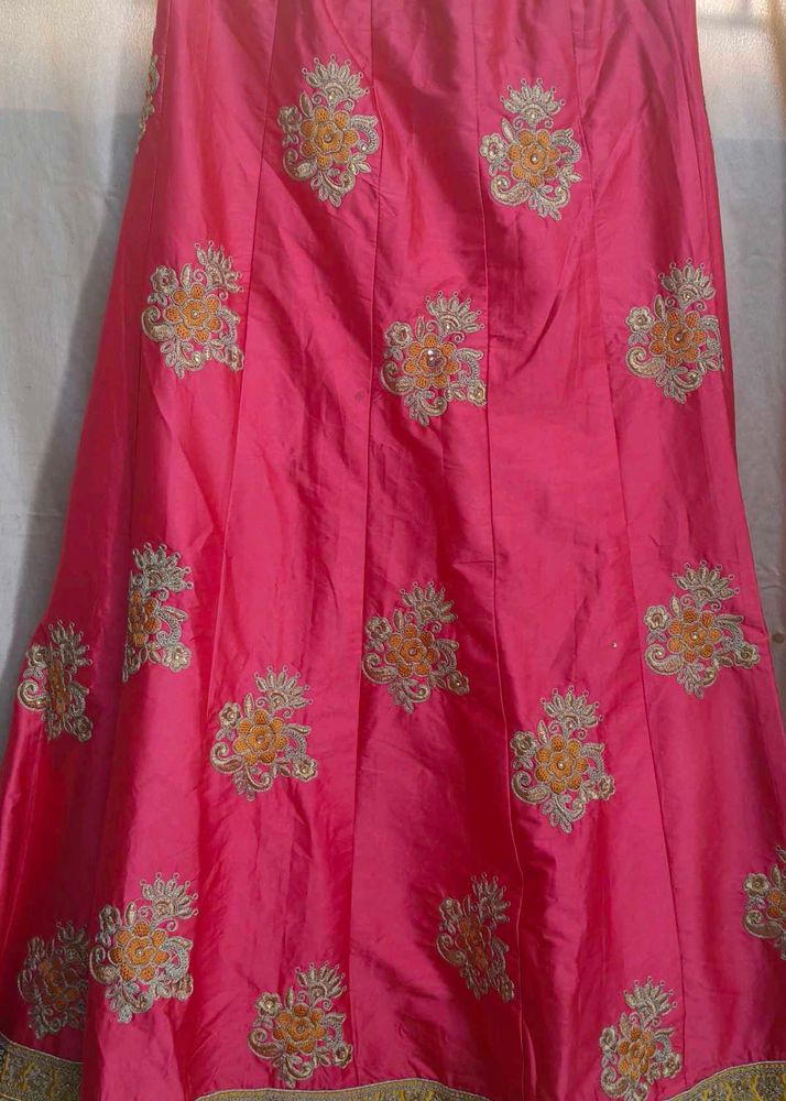 Pink Embroidered Lehenga Choli