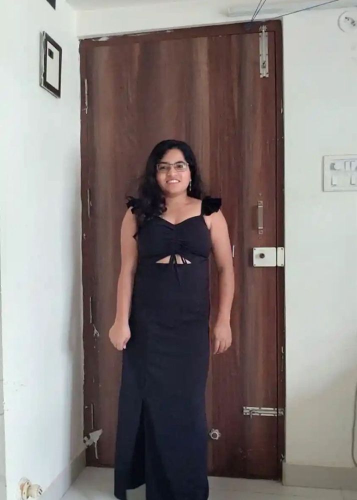 Black A-Line Midi Dress