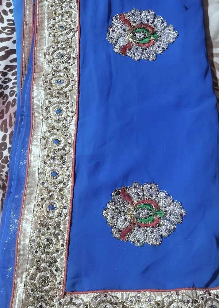 Beautiful Heavy Blue Saree