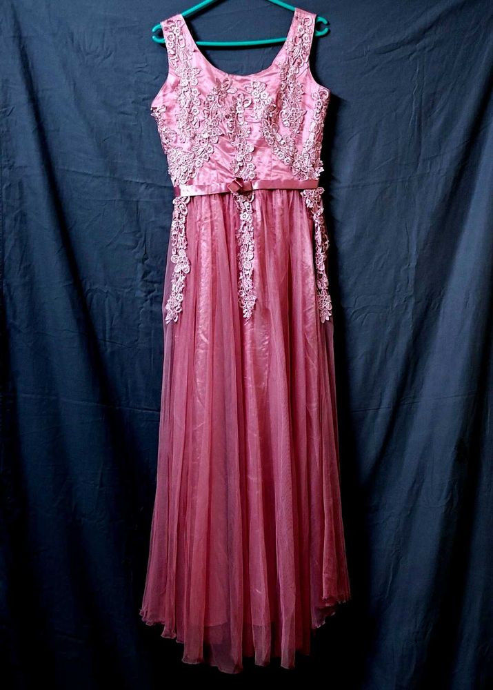 Gawn Peach Colour Bride Dress FreeUp