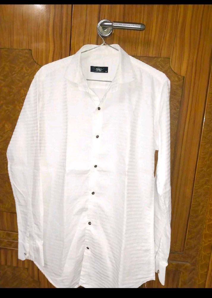 White Striped Formal Shirt