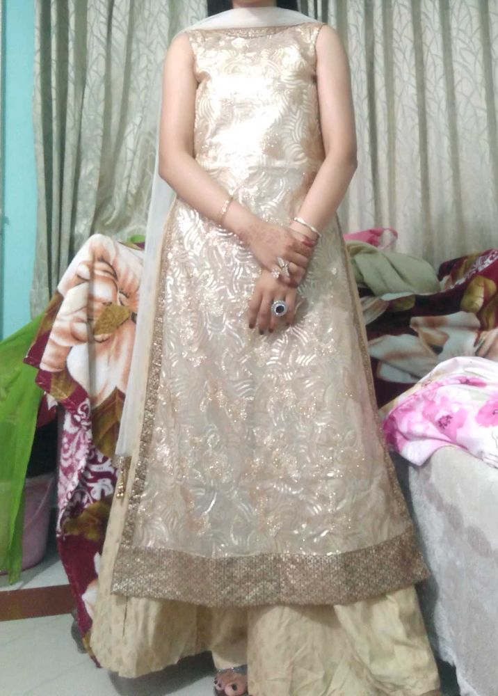 Beautiful Shiny Palazzo With Kurta