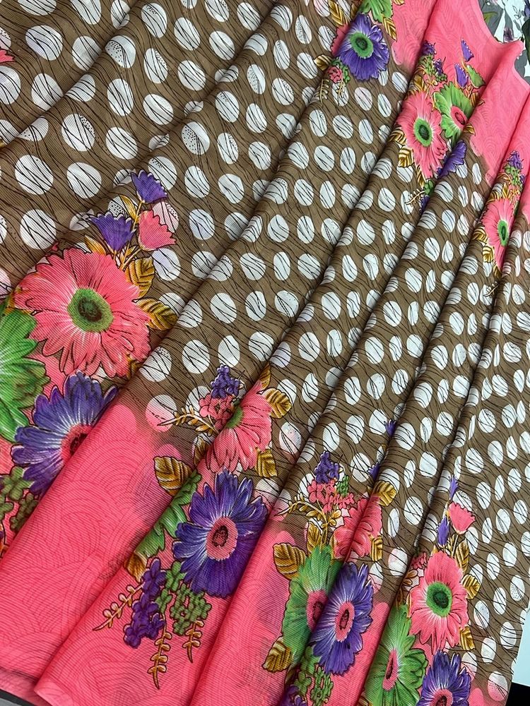 Multi Colour Printed Beautiful Saree