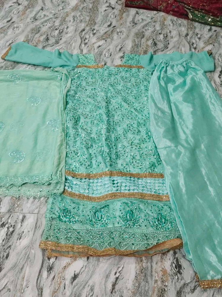 Elegant Sea Green Salwar Suit