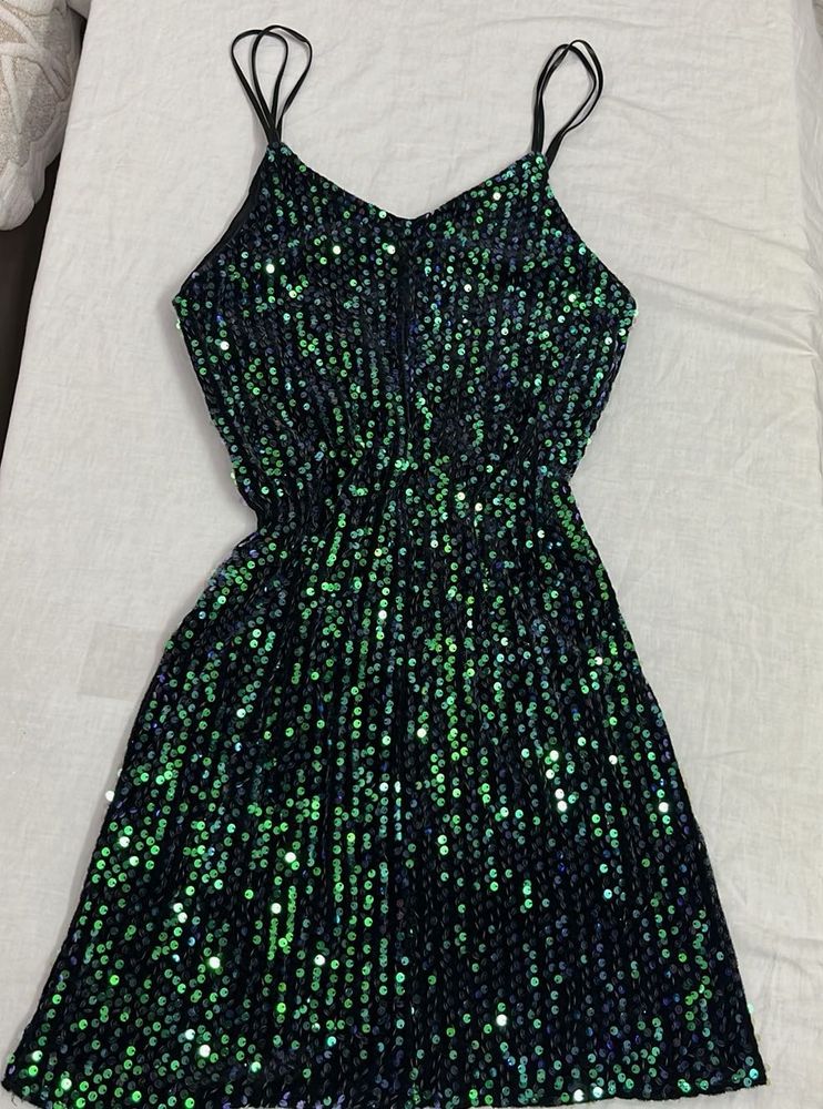 Sparkly Green Mini Dress