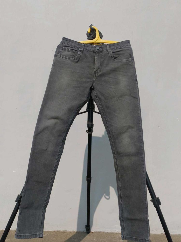 Gray Slim Fit Denim Jeans
