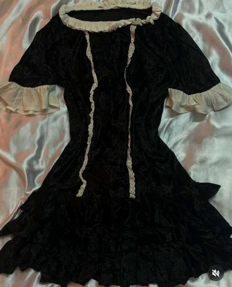 Vintage Goth Velvet Lolita Dress