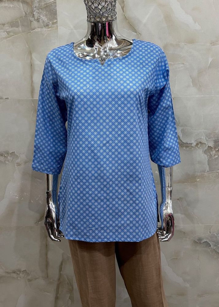 Blue Printed Top
