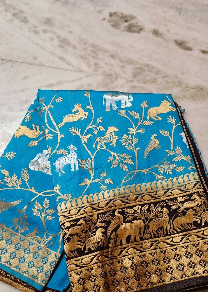 Elegant Blue Silk Saree