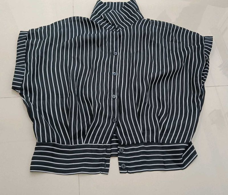 Striped Button-Up Top