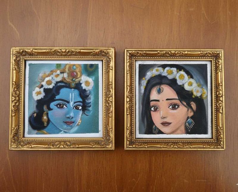 Radha Krishna oil painting canvas Artwork