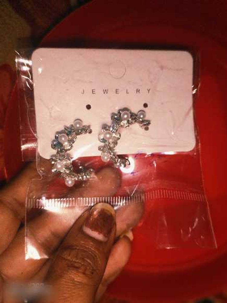 Pearl Crescent Earrings