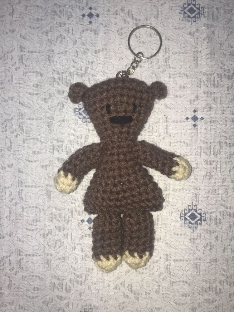 Crocheted Teddy Bear Keychain