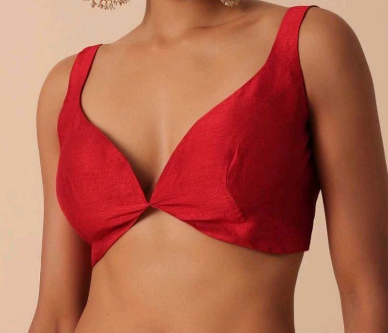 Padded Deep Neck 1 Back Hook Blouse