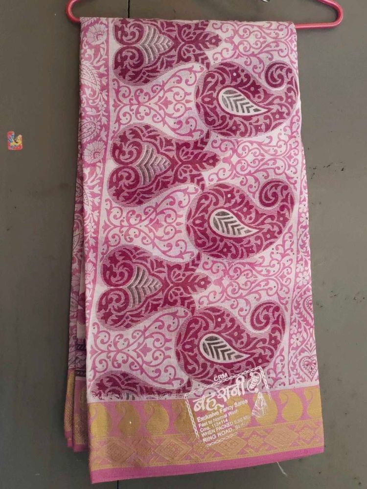Pink Paisley Saree