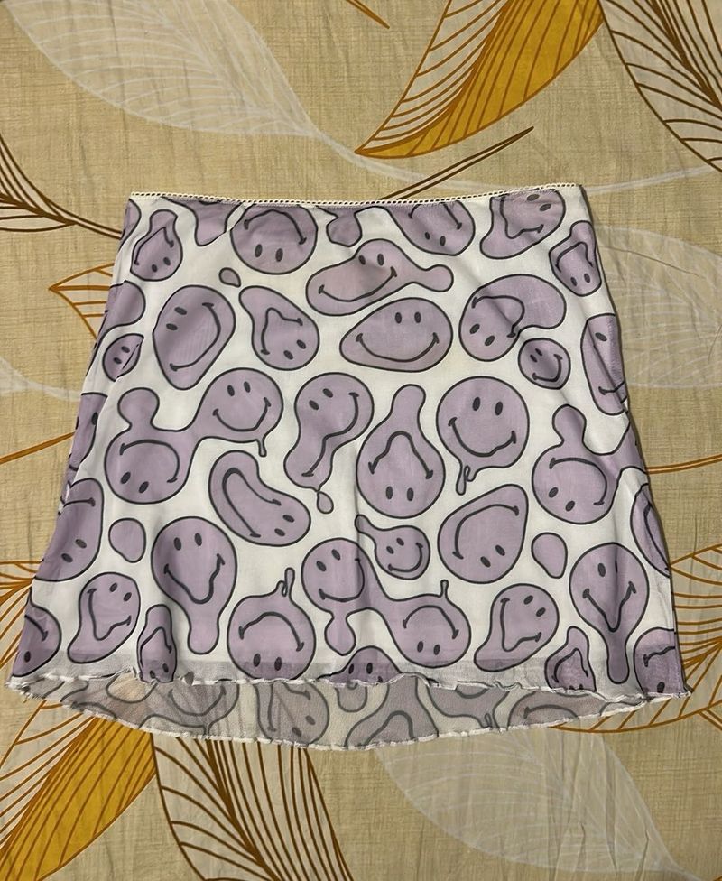Smiley Face Mini Skirt