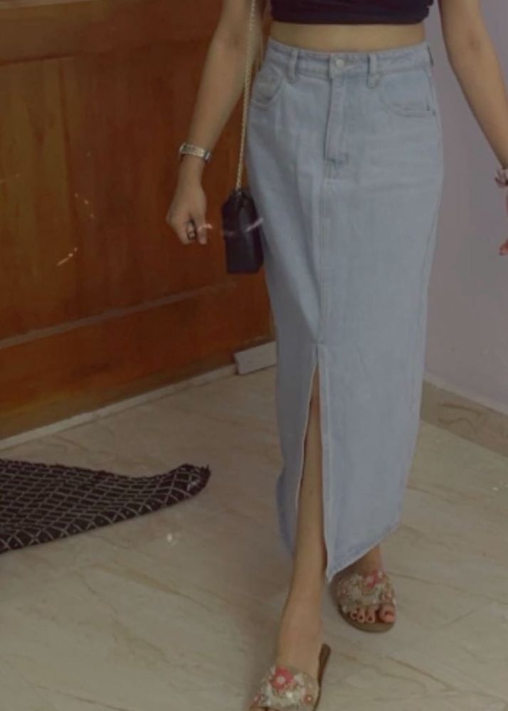 Denim Midi Skirt